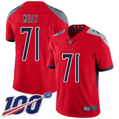 Tennessee Titans Limited Red Men Dennis Kelly Jersey NFL Football #71 100th Season Inverted Legend